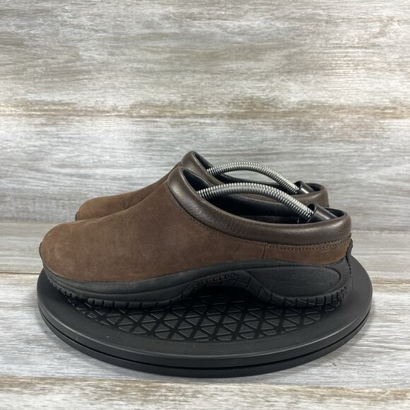 Merrell Women's Encore Groove Brown Nubuck Leather Mules Size 7.5 - Picture 1 of 9